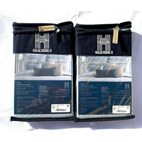 Highline Bedding Co Dune Blue Sea Glass Euro Pillow Sham Set Of Two - Picture 4 of 6